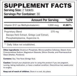 Youthful-Brain-supplement-facts